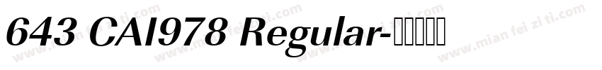 643 CAI978 Regular字体转换